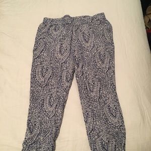 Blue Calf-Length Pants